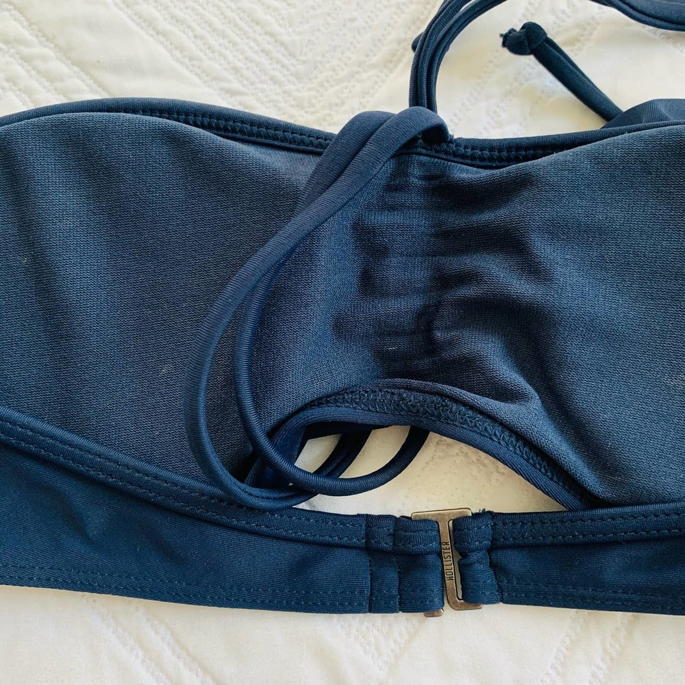 Hollister Ruffle Navy Blue 2 Piece Bikini XS M - Picture 8 of 8